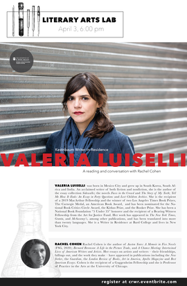 Valeria Luiselli reading and conversation with Rachel Cohen 6 pm central